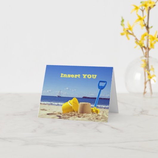 LA CARTE D'ANNIVERSAIRE DE LA PLAGE***** (Fleur jaune)