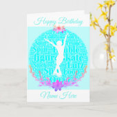 La carte d'anniversaire de patinage artistique (Fleur jaune)