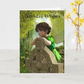 La carte d'anniversaire féerique celtique (Fleur jaune)