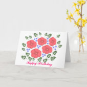 La carte d'anniversaire florale de rétros années (Fleur jaune)