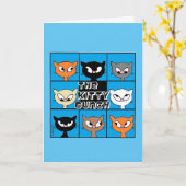 La carte d'anniversaire Kitty Bunch Pop Art Mignon (Fleur jaune)