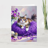 La carte d'anniversaire sur le thème des chats la (Devant)