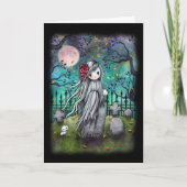 La carte d'art Halloween mignonne du petit fantôme (Devant)