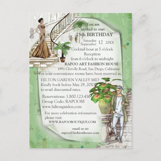 La carte de annonce de la conception de mode (Devant)