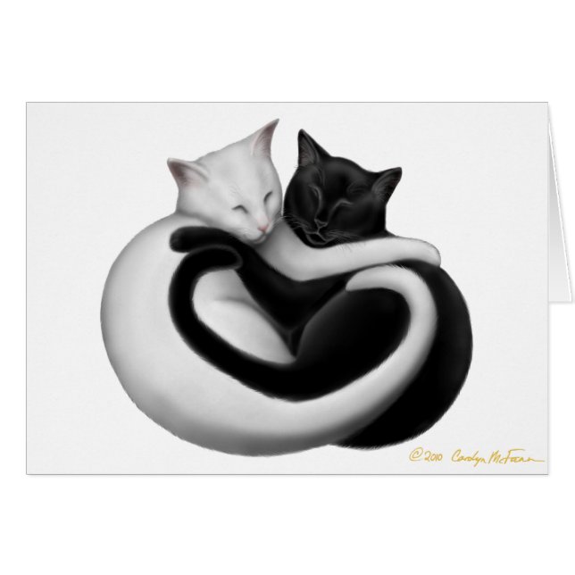 La carte de chats d'amour (Devant horizontal)