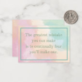 La carte de citation inspirante Greatest Mistake (Devant/Arrière en situation)