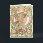 La carte de Dame-Salutation d'été<br><div class="desc">Le SARGATA-Art ©2015 a inspiré par le montant de Nouveau d'art de l'époque de belle de La et consacré au grand artiste tchèque Alphonse Mucha</div>