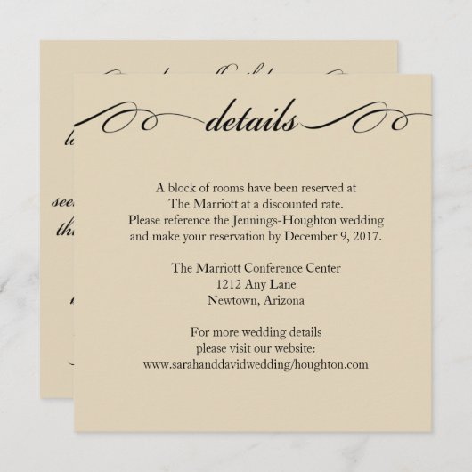 La carte de détails de mariage The Greatest of The (Devant / Derrière)