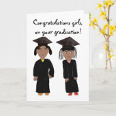 La carte de diplôme pour filles jumelles (Fleur jaune)