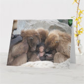 La carte de famille de singe (Fleur jaune)