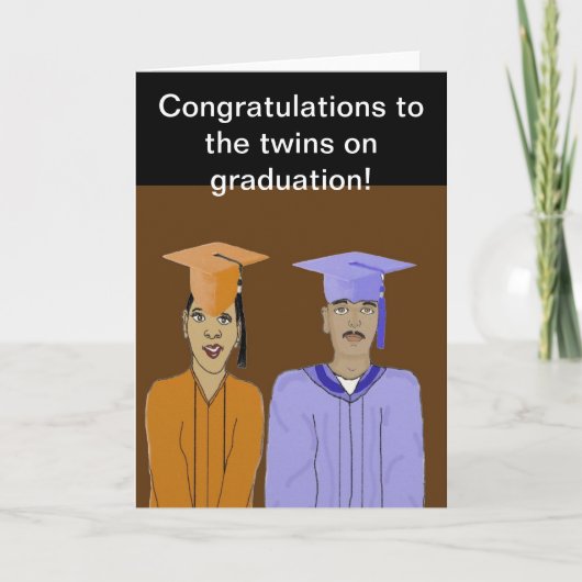 La carte de graduation des jumeaux (Devant)