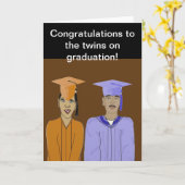 La carte de graduation des jumeaux (Fleur jaune)