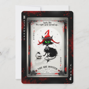La carte de jeu Black Cat Joker Halloween