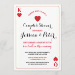 La carte de jeu couple l'invitation du Roi Queen<br><div class="desc">Ces roi et reine d'invitation de carte de jeu de coeurs est parfait pour une douche de couples,  partie de fiançailles,  épousant la répétition,  JE FONT LE CHANGEMENT de BBQ etc. SIMPLEMENT LE TEXTE POUR ADAPTER à VOTRE PARTIE. Copie arrière incluse</div>