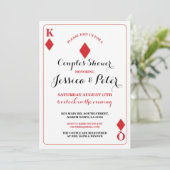 La carte de jeu couple l'invitation du Roi Queen (Debout devant)