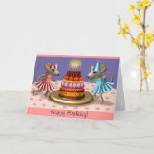 La carte de la ballerine de joyeux anniversaire (Fleur jaune)