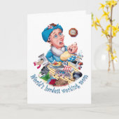 La carte de la fête de la mère qui travaille le pl (Fleur jaune)