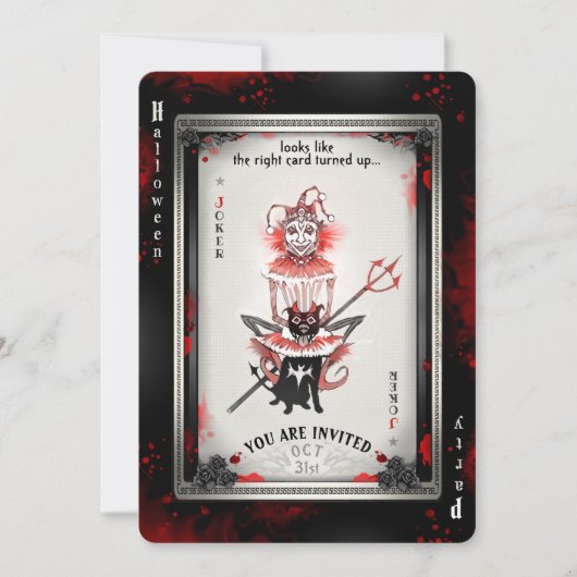 La carte de la fête d'Halloween du Joker et de son (Devant)