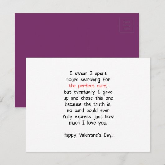 La carte de la Saint-Valentin (Devant / Derrière)