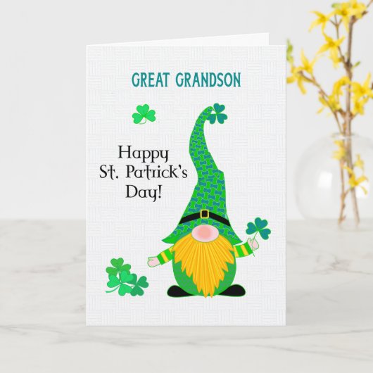 La carte de Leprechaun de St Patrick de Great Gran (Fleur jaune)