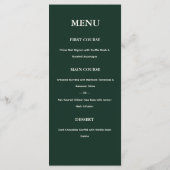 La carte de menu de mariage Art Déco Gatsby (Dos)
