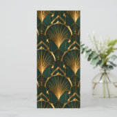 La carte de menu de mariage Art Déco Gatsby (Debout devant)