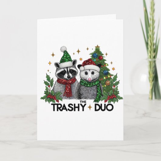 La carte de Noël avec les animaux mignons du duo T (Devant)