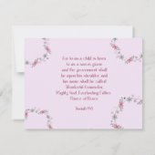 La carte de Noël chrétienne du Prince de la Paix (Dos)