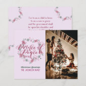 La carte de Noël chrétienne du Prince de la Paix (Devant / Derrière)