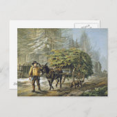 La carte de Noël de chariot de houx (Devant / Derrière)