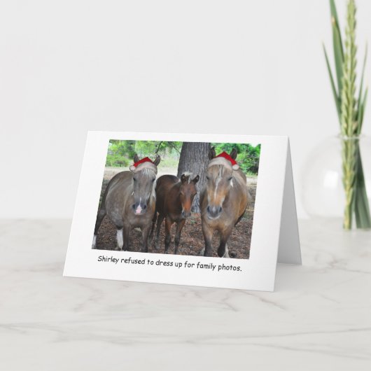 La carte de Noël de photo de famille de cheval (Devant)