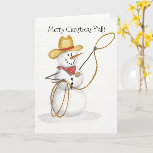 La Carte de Noël de Snowman (Fleur jaune)