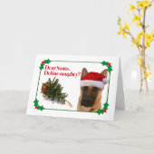 La carte de Noël du Berger Allemand vilain (Fleur jaune)