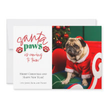 La carte de Noël pour animaux « Santa Paws arrive 