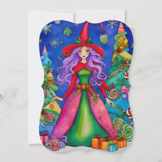 La carte de Noël sorcière 3 Design (Devant)