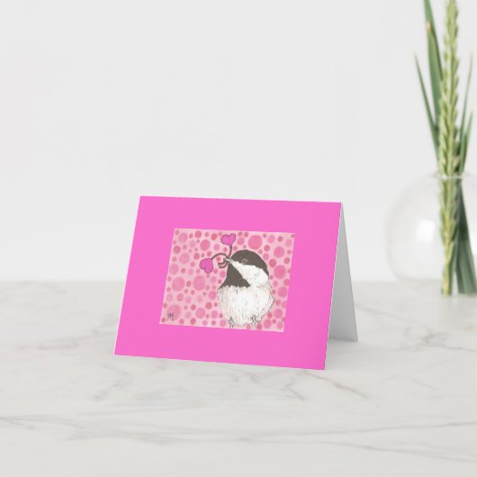La carte de note de Valentine du Chickadee (Devant)