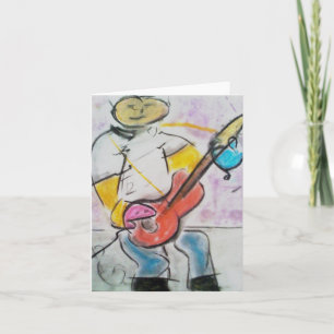 La carte de note en pastel de joueur de guitare