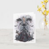 La carte de note foncée d'ange de prêtresse (Fleur jaune)