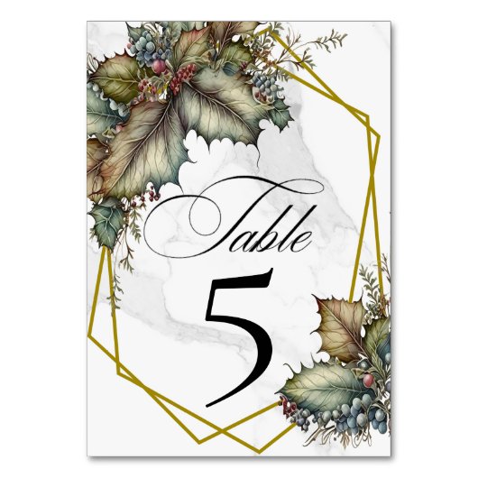 La carte de numéro de table de la Winery (Par défaut)