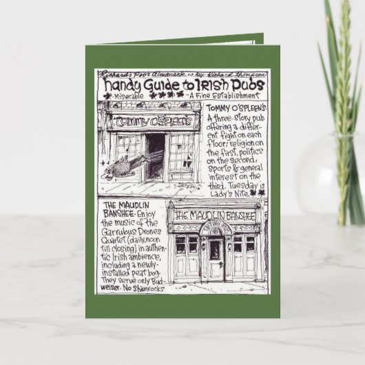 La carte de Pub (Devant)