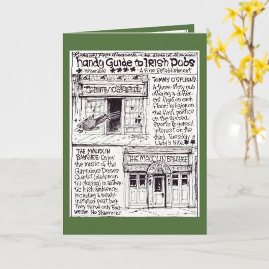 La carte de Pub (Fleur jaune)