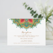 La Carte De Réception De Mariage De Mandala Vert (Debout devant)