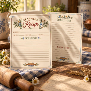 La carte de recette de grand-mère Recettes de fa