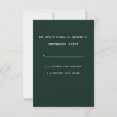La carte de réponse de mariage Gatsby (Dos)