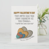 La carte de Saint Valentin dit pour maman et papa (Debout devant)