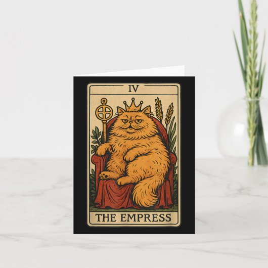 La carte de tarot de chat de l'Impératrice drôle d (Devant)