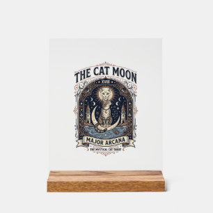 La carte de tarot de chat de lune majeure arcane v