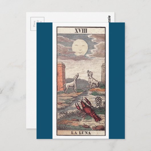 La carte de tarot de la lune (Devant / Derrière)