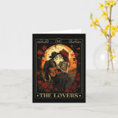 La carte de tarot des amants squelette Saint-Valen (Fleur jaune)