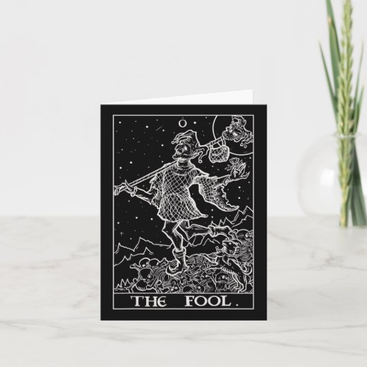 La carte de tarot du Fou Jester Halloween gothique (Devant)